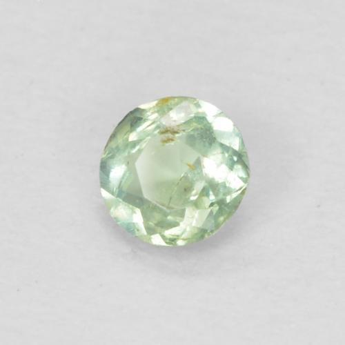 Alexandrite vert naturelle coupe roude, 0,09 ct, VVS-VS