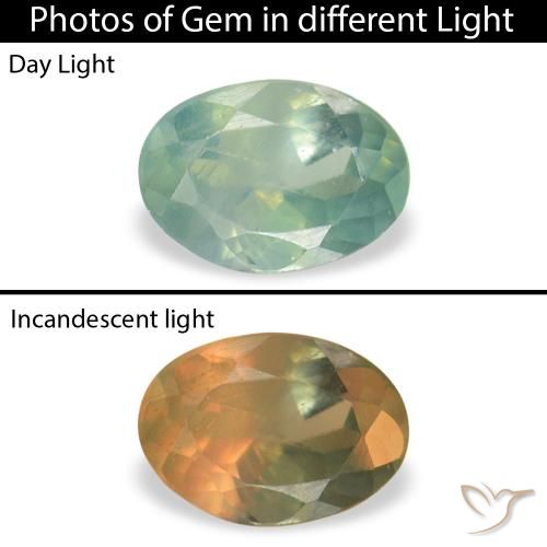 0.10ct Naturel Vert menthe léger Alexandrite, ovale, VVS-VS