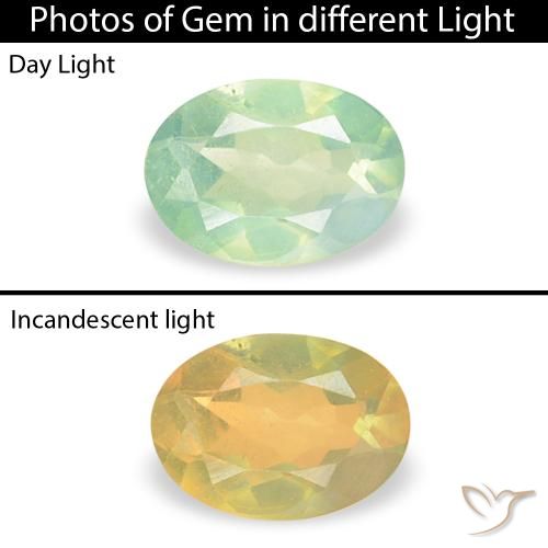 0.18ct Naturel Vert jaune léger Alexandrite, ovale, VVS-VS