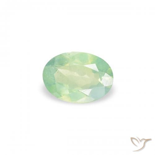 Alexandrite Vert jaune léger naturelle ovale, 0.18 ct, VVS-VS