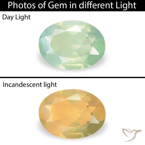 0.12ct Naturel Vert jaune léger Alexandrite, ovale, VVS-VS