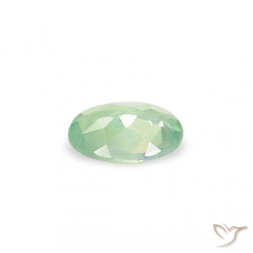Alexandrite Vert jaune léger naturelle ovale, 0.12 ct, VVS-VS
