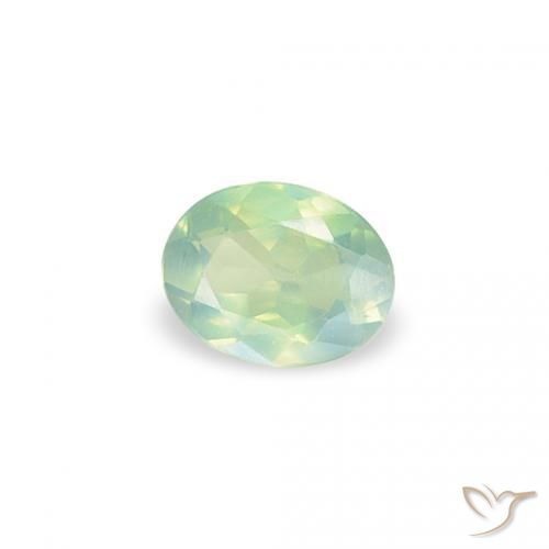 Alexandrite Vert poire léger naturelle ovale, 0.10 ct, VVS-VS
