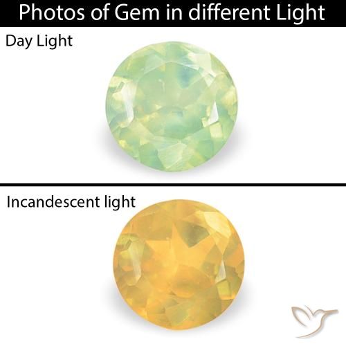 0.10ct Naturel Vert citron Alexandrite, Tour, VVS-VS