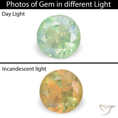 0.11ct Naturel Vert clair Alexandrite, Tour, VS-SI
