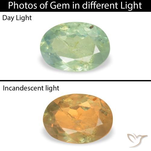 0.49ct Naturel Vert très clair Alexandrite, ovale, SI