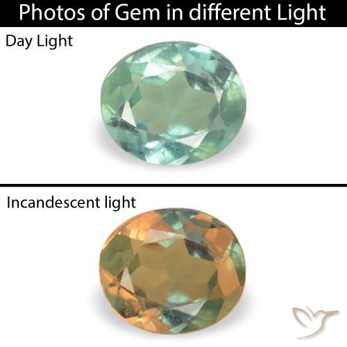 0.15ct Naturel Vert océan léger Alexandrite, ovale, VS