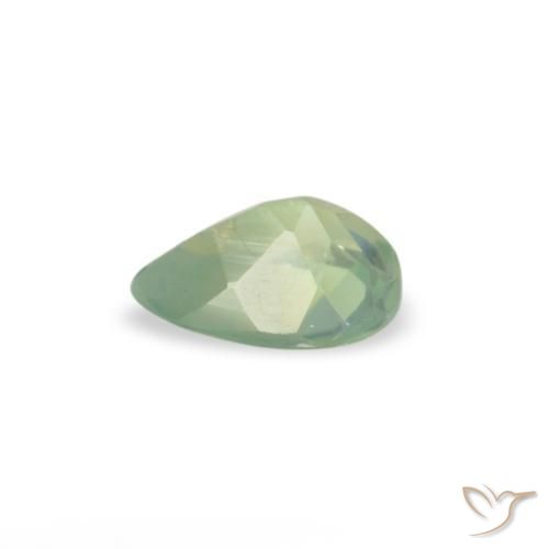 Alexandrite Vert jaunâtre naturelle En forme de poire, 0.13 ct, VS