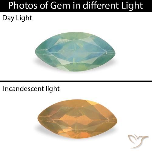 0.20ct Naturel Ton vert et bleu Alexandrite, Marquise, VVS-VS