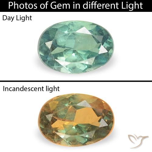 0.14ct Naturel Vert bleuâtre Alexandrite, ovale, VS