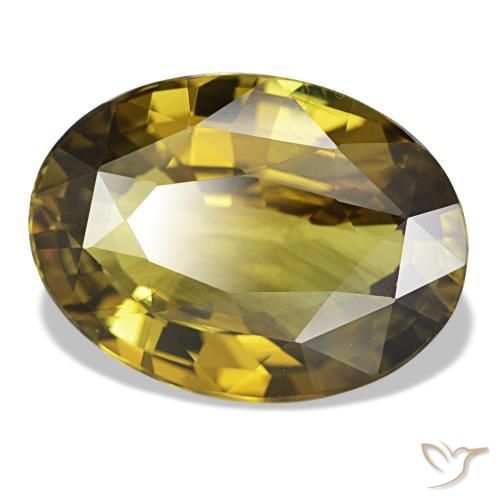 Alexandrite jaune naturelle coupe ovale, 6,83 ct, VVS