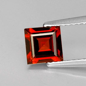 Grenat almandin rouge naturelle carré, 1,10 ct, VS-SI