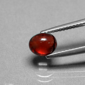 Grenat Almandin Rouge-orange naturelle Coupe ovale, 1.51 ct, Translucide