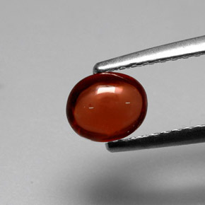 Grenat Almandin Rouge-orange naturelle Coupe ovale, 0.88 ct, Translucide