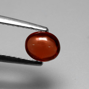 Grenat Almandin Rouge-orange naturelle Coupe ovale, 0.88 ct, Translucide