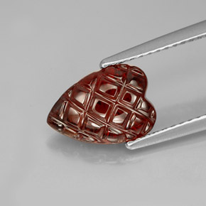 Grenat Almandin Rouge foncé naturelle Forme de coeur, 2.85 ct, Translucide