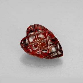 Grenat almandin rouge naturelle forme de coeur, 2,94 ct, translucide