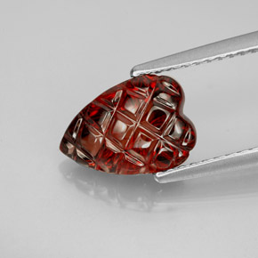 Grenat almandin rouge naturelle forme de coeur, 2,94 ct, translucide