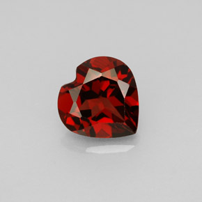 Grenat almandin rouge naturelle forme de coeur, 1,46 ct, VS