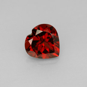 Grenat almandin rouge naturelle forme de coeur, 1,53 ct, VS