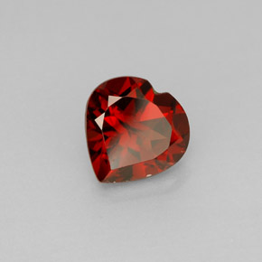 Grenat almandin rouge naturelle forme de coeur, 1,53 ct, VS