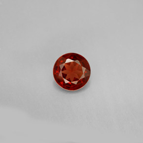 Grenat Almandin Rouge-orange naturelle Coupe roude, 0.77 ct, VVS-VS