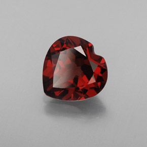 Grenat almandin rouge naturelle forme de coeur, 1,50 ct, VVS