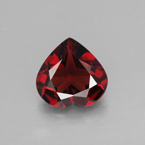 Grenat almandin rouge naturelle forme de coeur, 1,32 ct, VVS