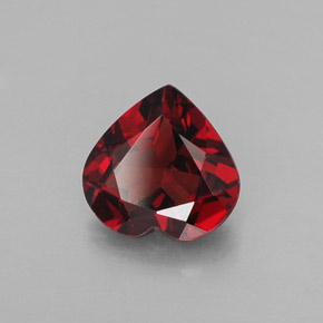 Grenat almandin rouge naturelle forme de coeur, 1,32 ct, VVS