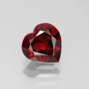 Grenat almandin rouge naturelle forme de coeur, 1,44 ct, VVS