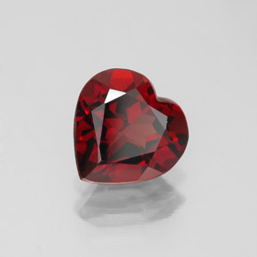 Grenat almandin rouge naturelle forme de coeur, 1,44 ct, VVS