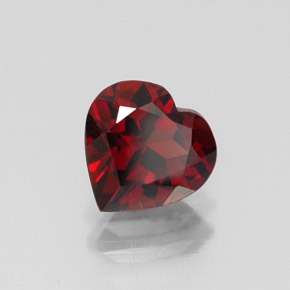 Grenat almandin rouge naturelle forme de coeur, 1,59 ct, VVS