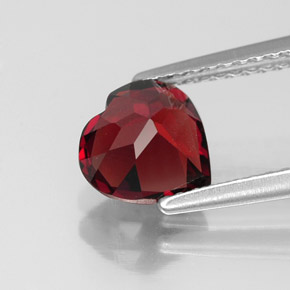 Grenat almandin rouge naturelle forme de coeur, 1,59 ct, VVS