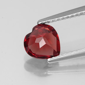 Grenat almandin rouge naturelle forme de coeur, 1,24 ct, VVS-VS