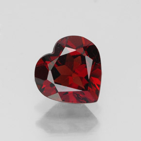 Grenat almandin rouge naturelle forme de coeur, 1,33 ct, VVS