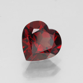 Grenat almandin rouge naturelle forme de coeur, 1,33 ct, VVS
