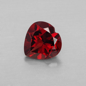Grenat almandin rouge naturelle forme de coeur, 1,46 ct, VVS-VS