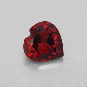Grenat almandin rouge naturelle forme de coeur, 1,58 ct, VVS-VS