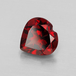 Grenat almandin rouge naturelle forme de coeur, 1,48 ct, VVS-VS