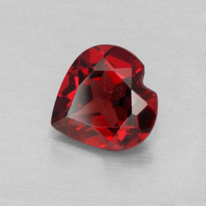 Grenat almandin rouge naturelle forme de coeur, 1,35 ct, VVS-VS