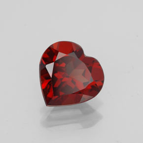 Grenat almandin rouge naturelle forme de coeur, 1,41 ct, VVS