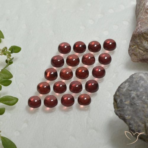 4.00ctw Naturel Vin rouge profond Grenat Almandin, Tour, Transparent