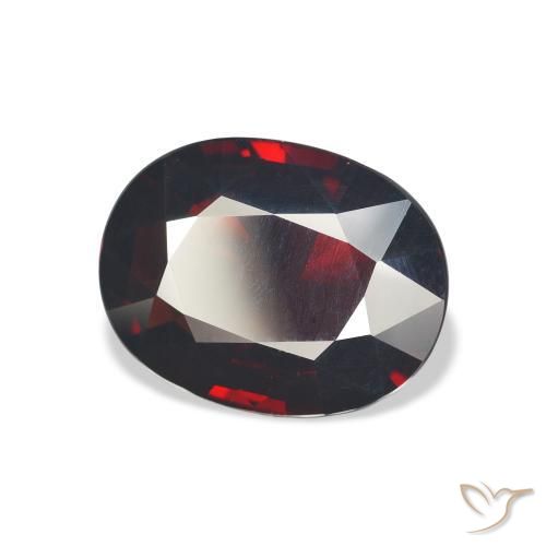 Grenat Almandin Rouge foncé naturelle ovale, 7.08 ct, VVS-VS