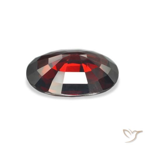 Grenat Almandin Rouge foncé naturelle ovale, 7.08 ct, VVS-VS