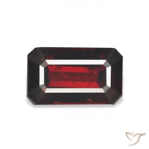 5.94ct Naturel Rouge noirâtre Grenat Almandin, Taille émeraude, VS-SI