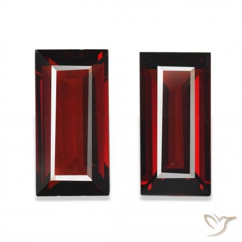 3.65ctw Naturel Rouge foncé Grenat Almandin, Baquette, VVS-VS