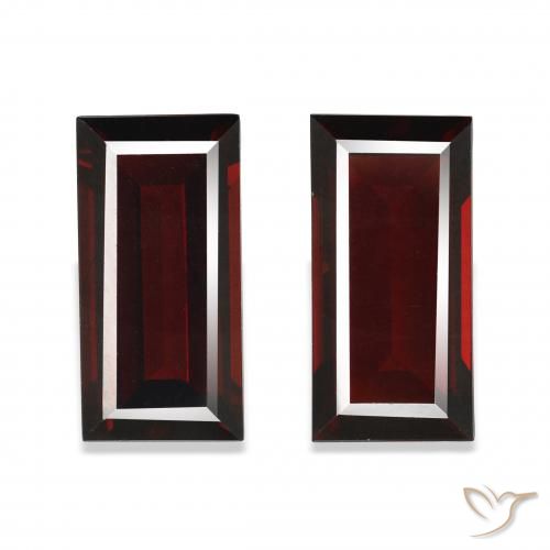 3.67ctw Naturel Rouge foncé Grenat Almandin, Baquette, VVS-VS