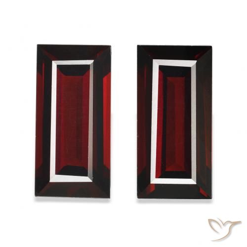 3.53ctw Naturel Rouge foncé Grenat Almandin, Baquette, VVS-VS