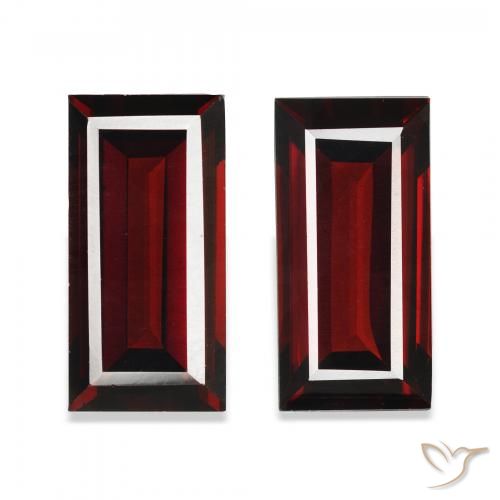 3.88ctw Naturel Rouge foncé Grenat almandin, Baquette, VVS-VS