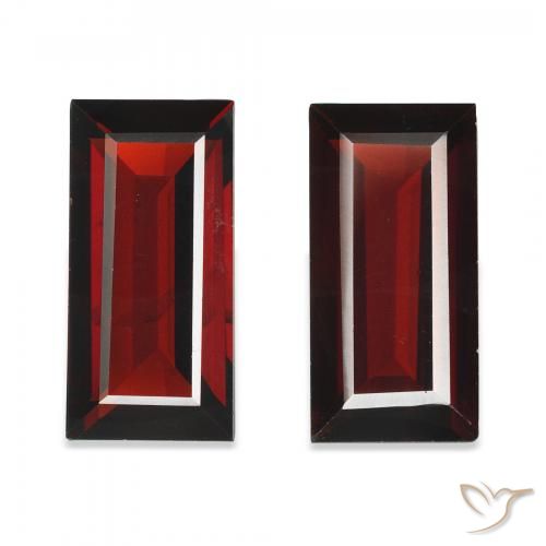3.23ctw Naturel Rouge foncé Grenat almandin, Baquette, VVS-VS